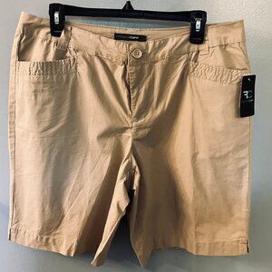 NWT French Cuff Women's Tan Bermuda Shorts Size 12